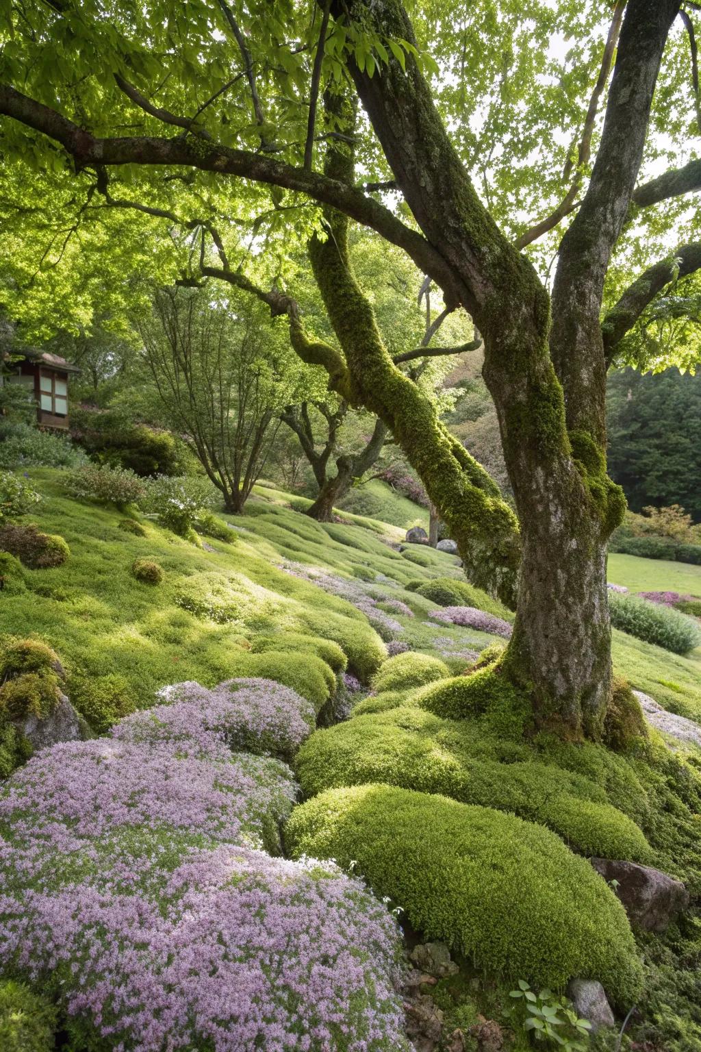 Natural undergrowth gives a lush, easy-care option.