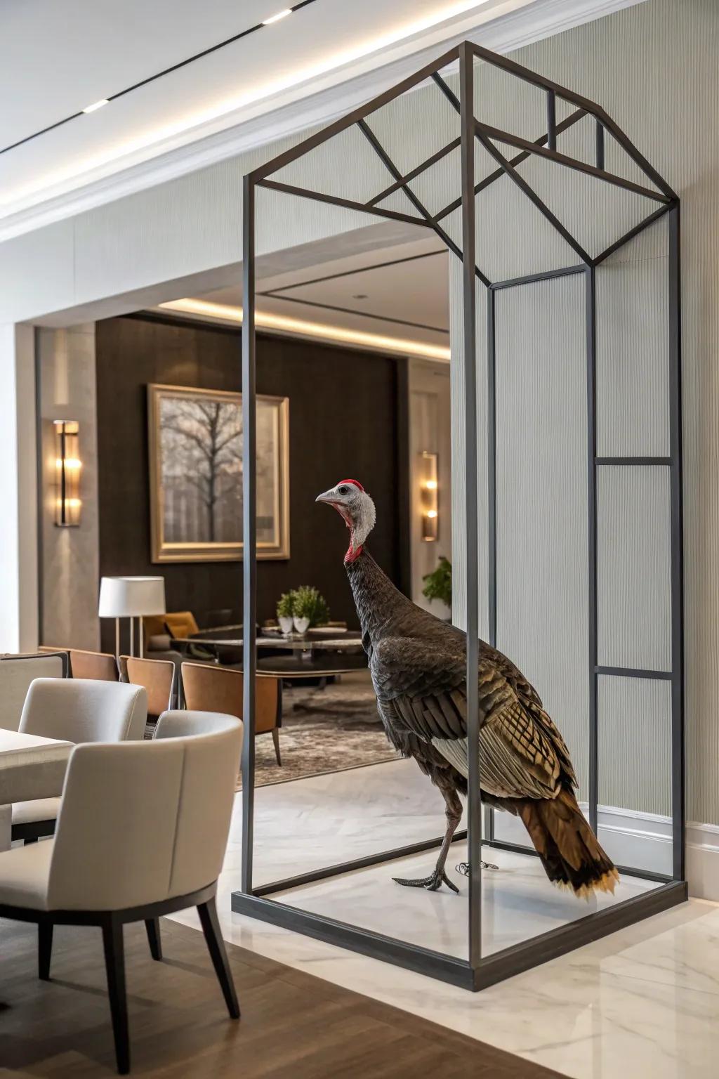 A modern twist on turkey mounts with a geometric frame.