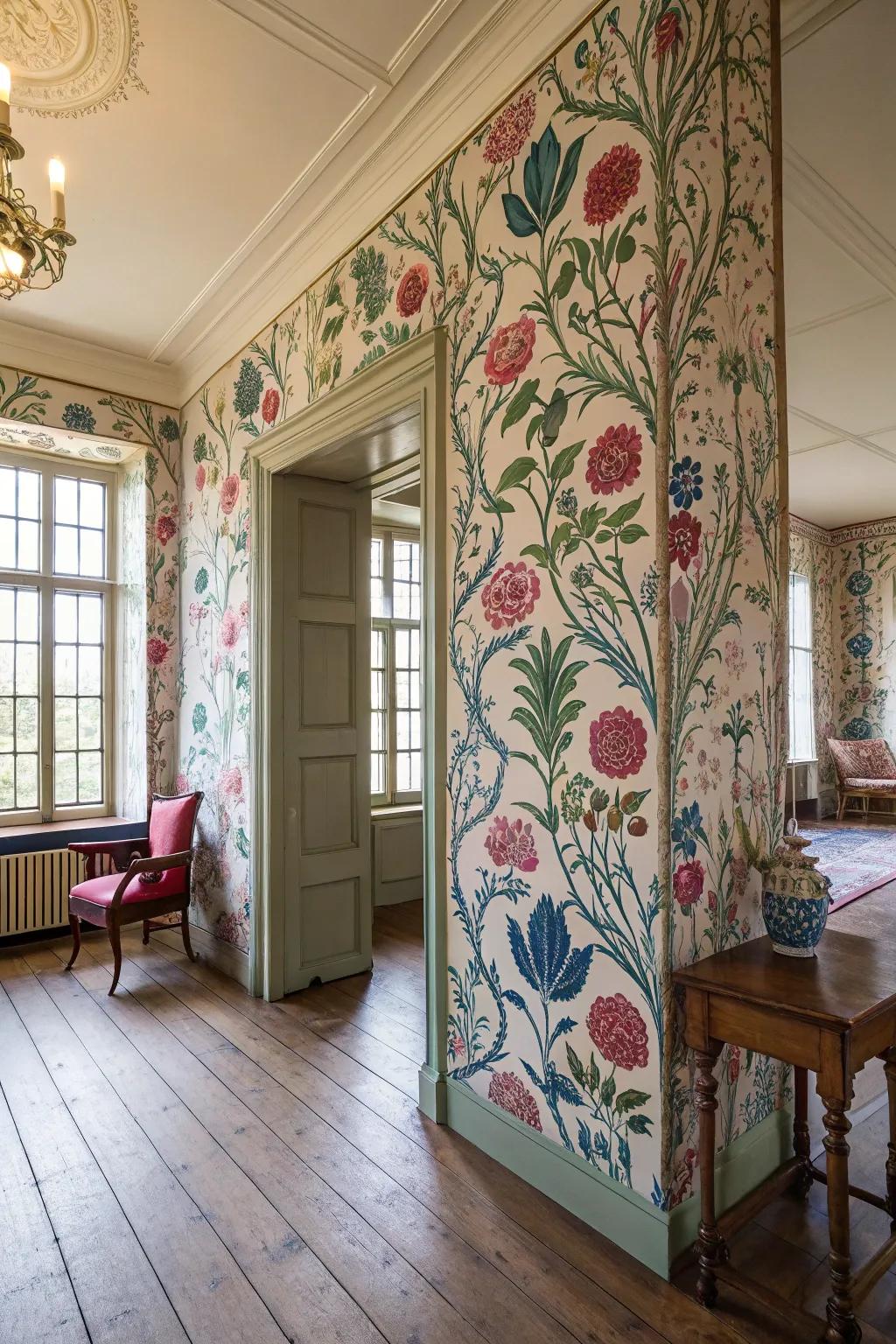 Floral patterns bring vibrancy and sophistication.