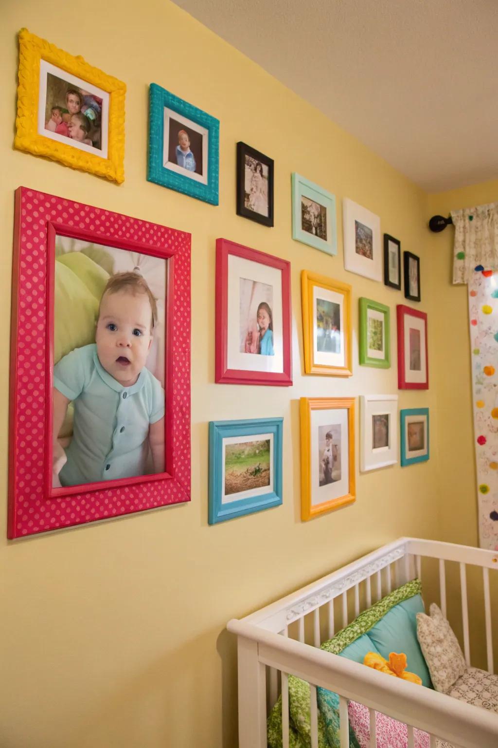 Bold colors can make your picture wall stand out.