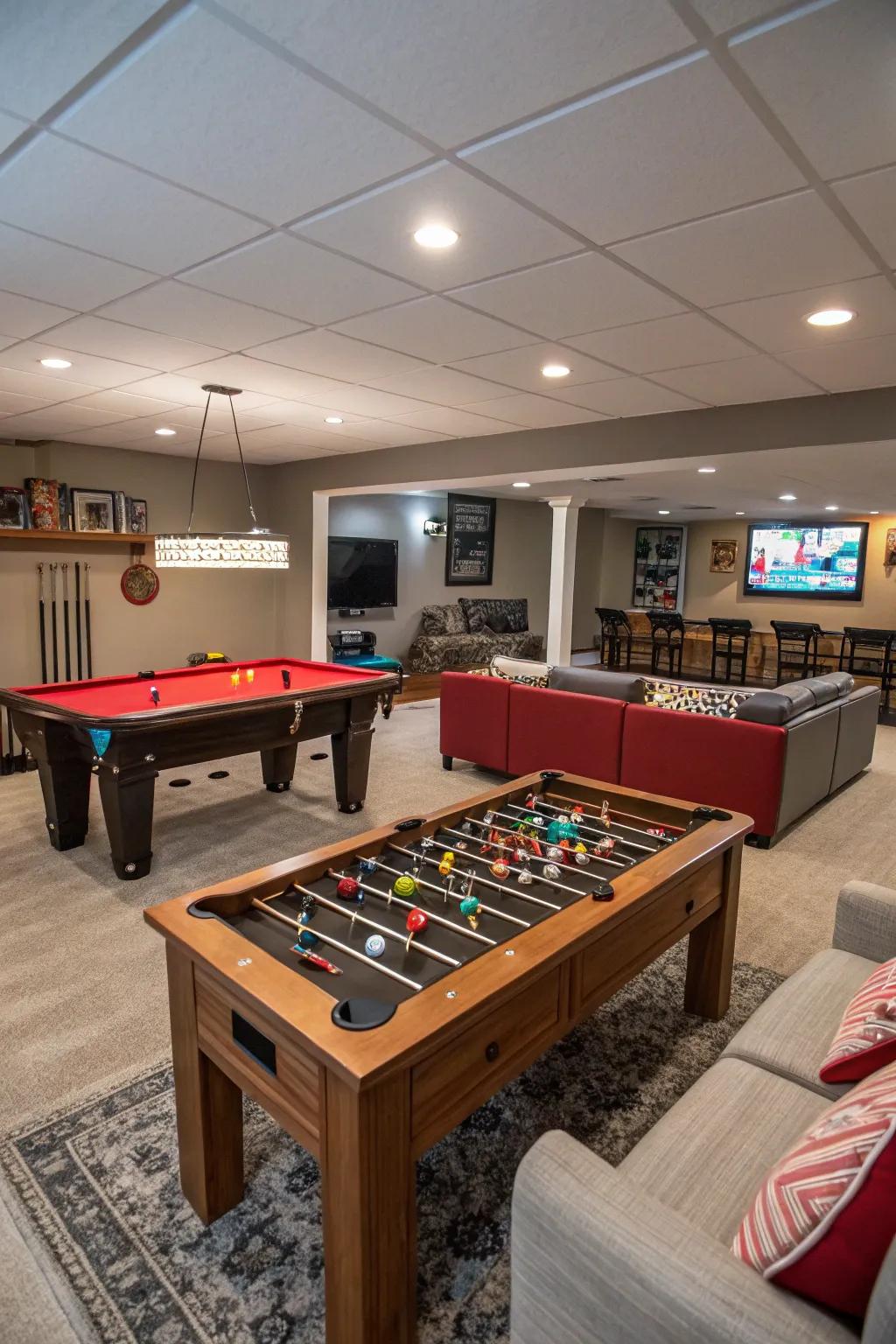 A functional layout keeps your game room organized and enjoyable.