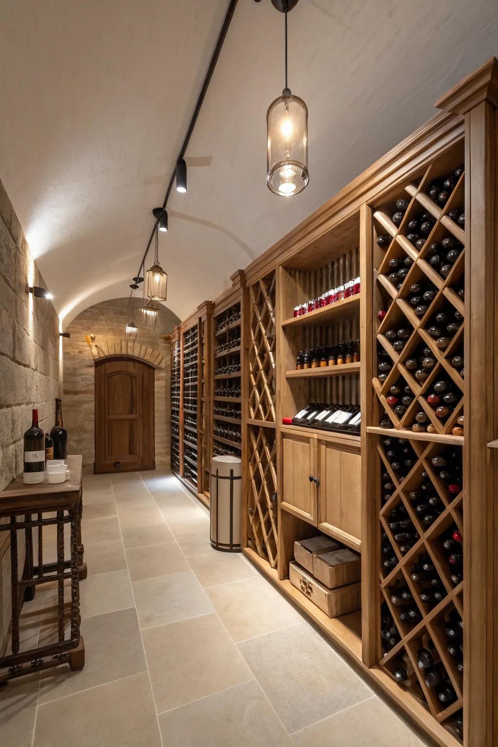 A sophisticated wine cellar for the discerning enthusiast.