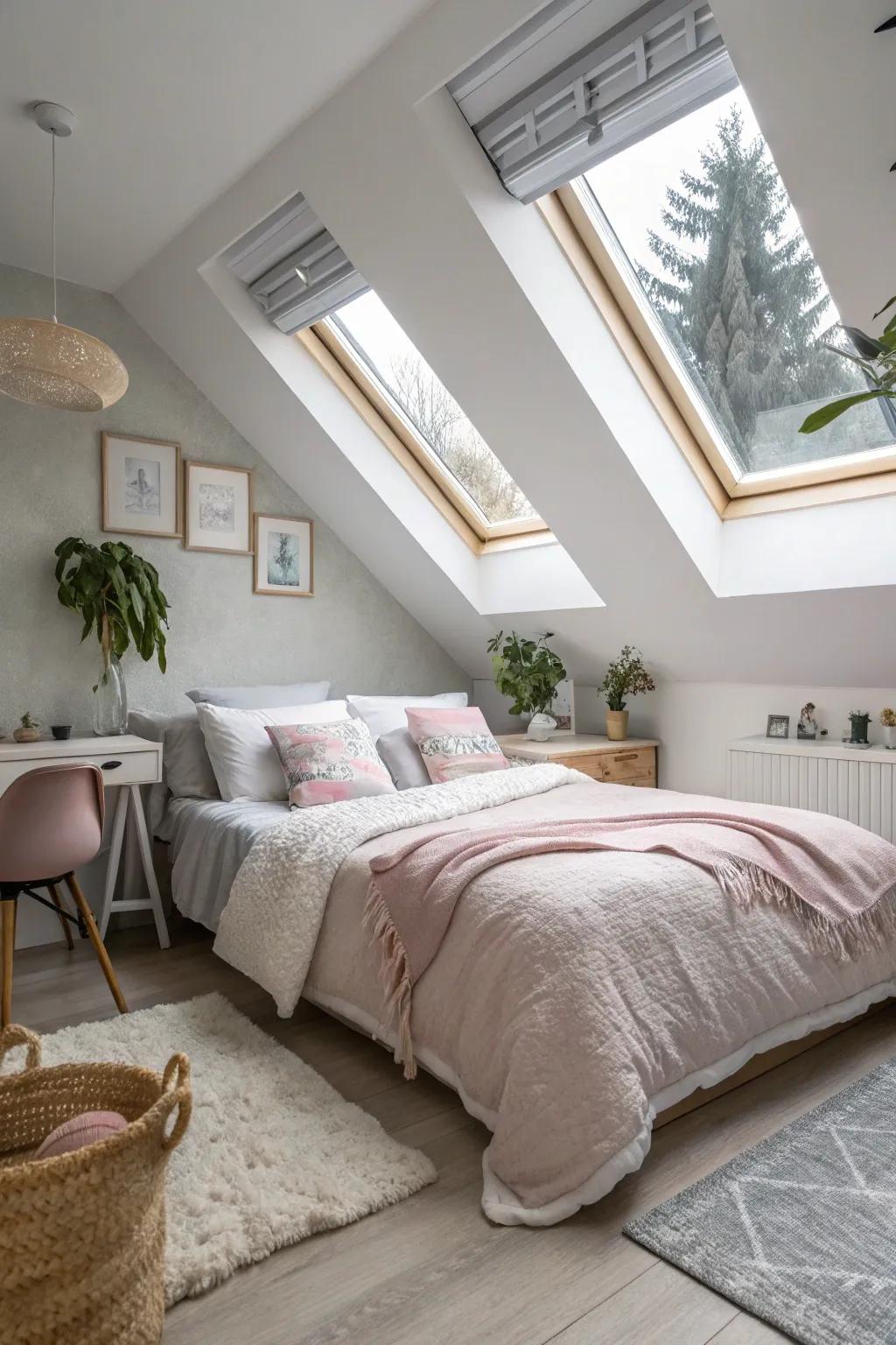 Skylights bring natural light and a touch of sky into your loft.