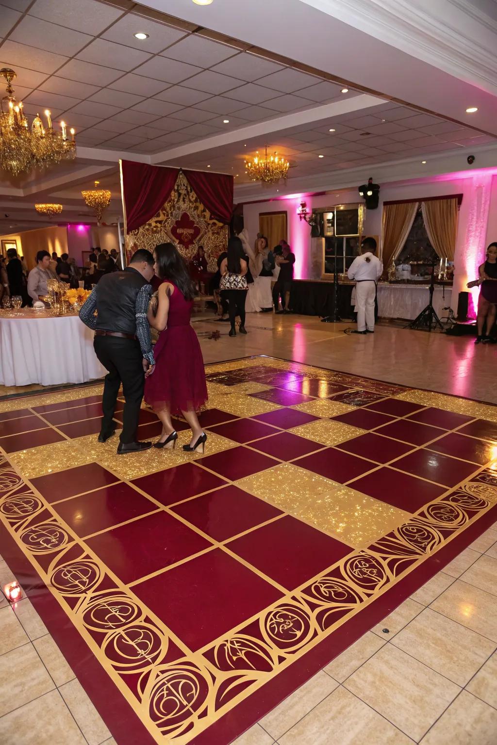A wine and glimmer dance area evolves into the celebration's central attraction.