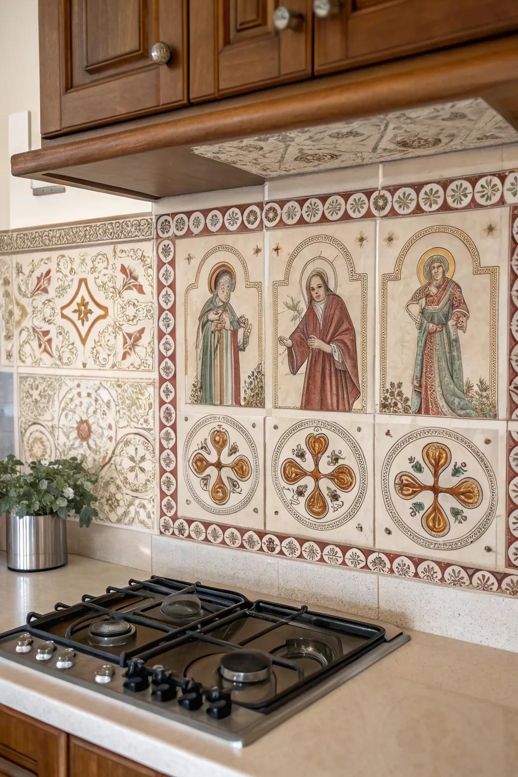 Tiles with spiritual patterns give a distinctive spiritual touch to your household.