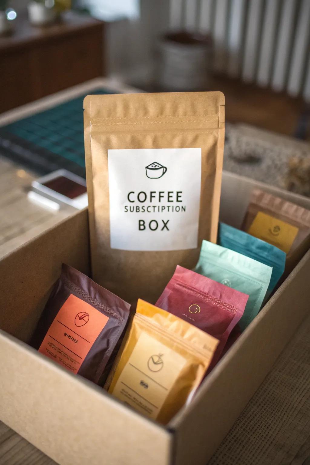 Discover new coffee flavors using a subscription box.