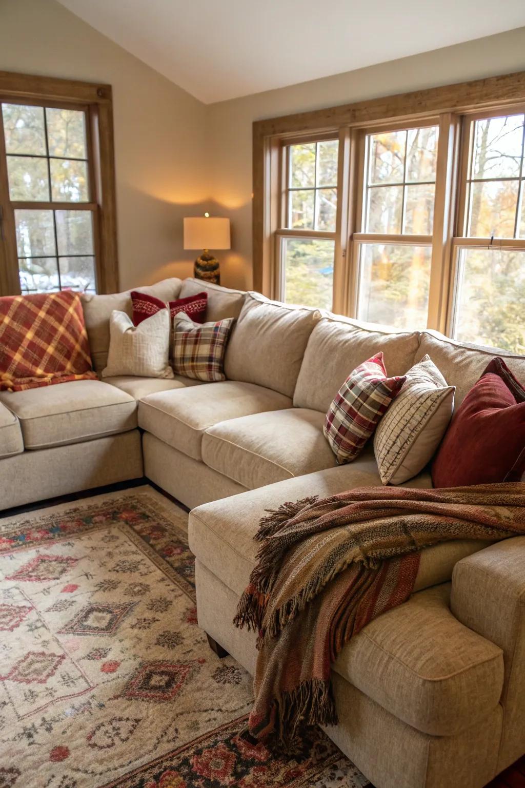 A sectional sofa is perfect for gathering and relaxation.