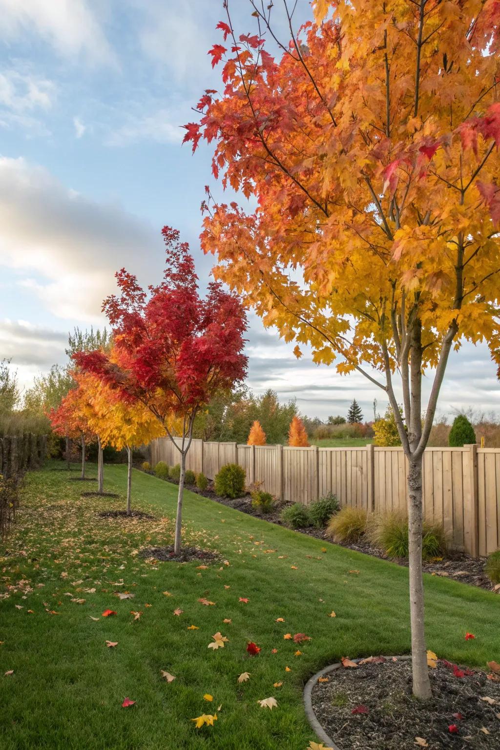 Newly planted trees add future beauty.