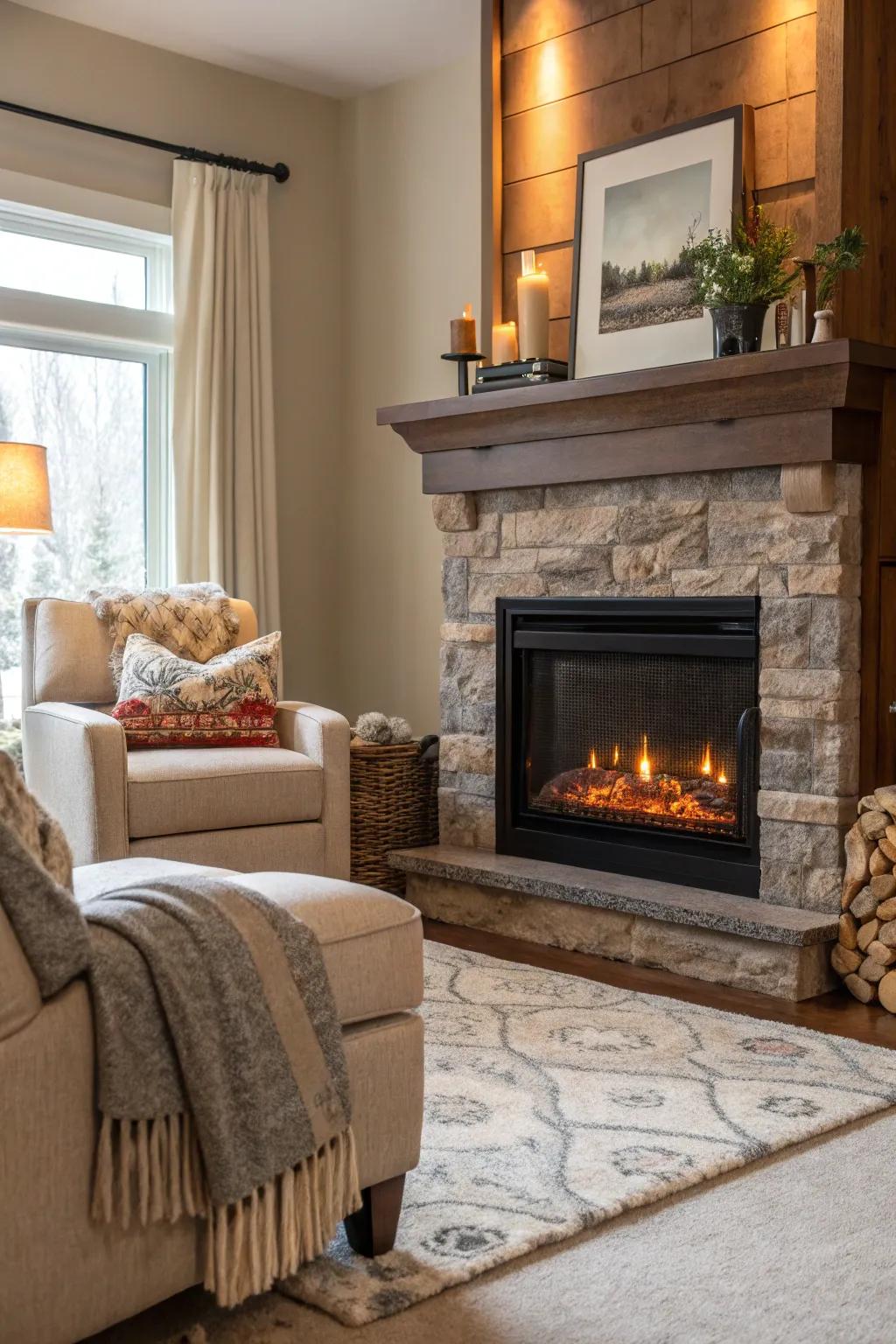 Enjoy convenience and warmth with an electric fireplace insert.