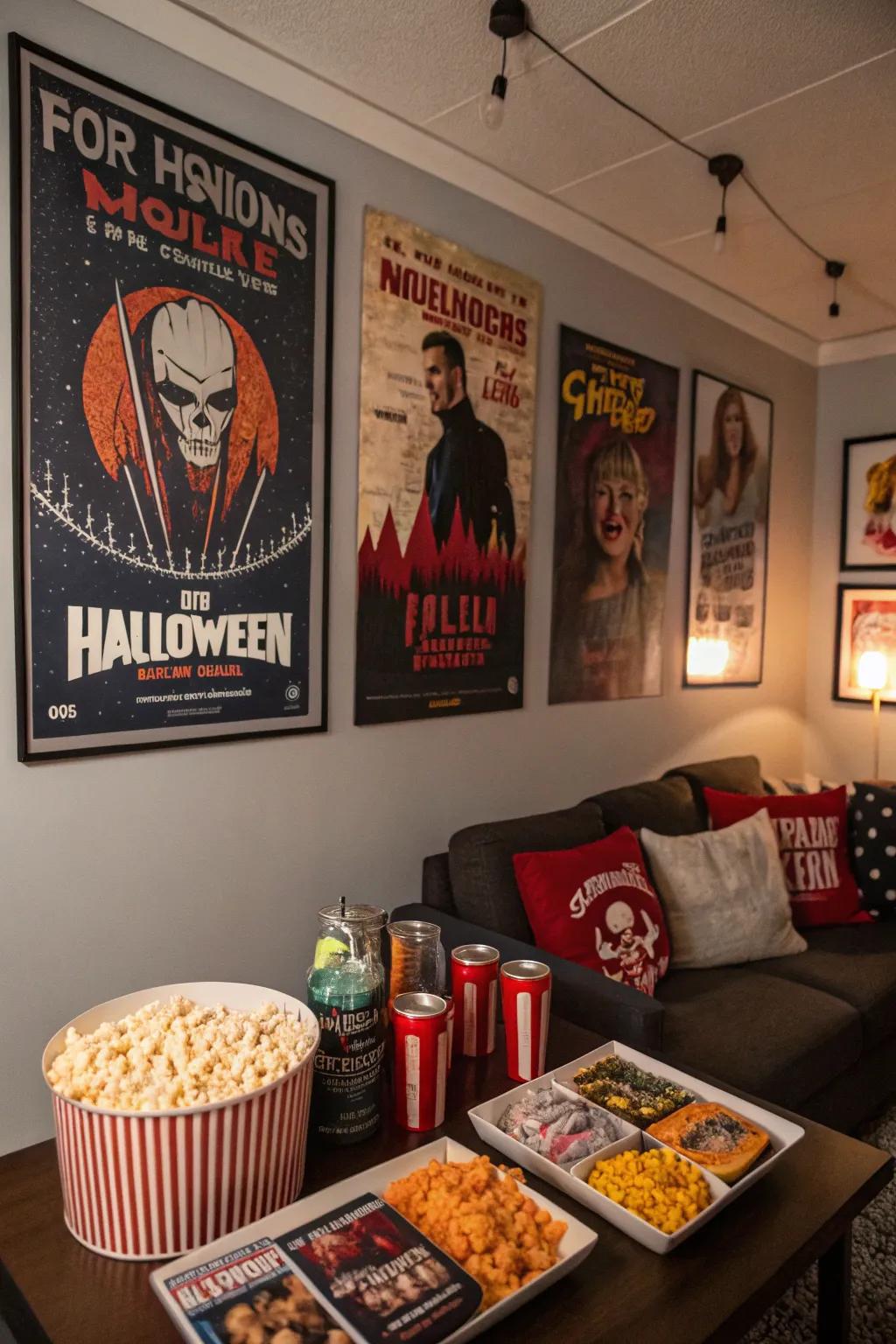 Pay homage to classic horror with a themed decoration setup.