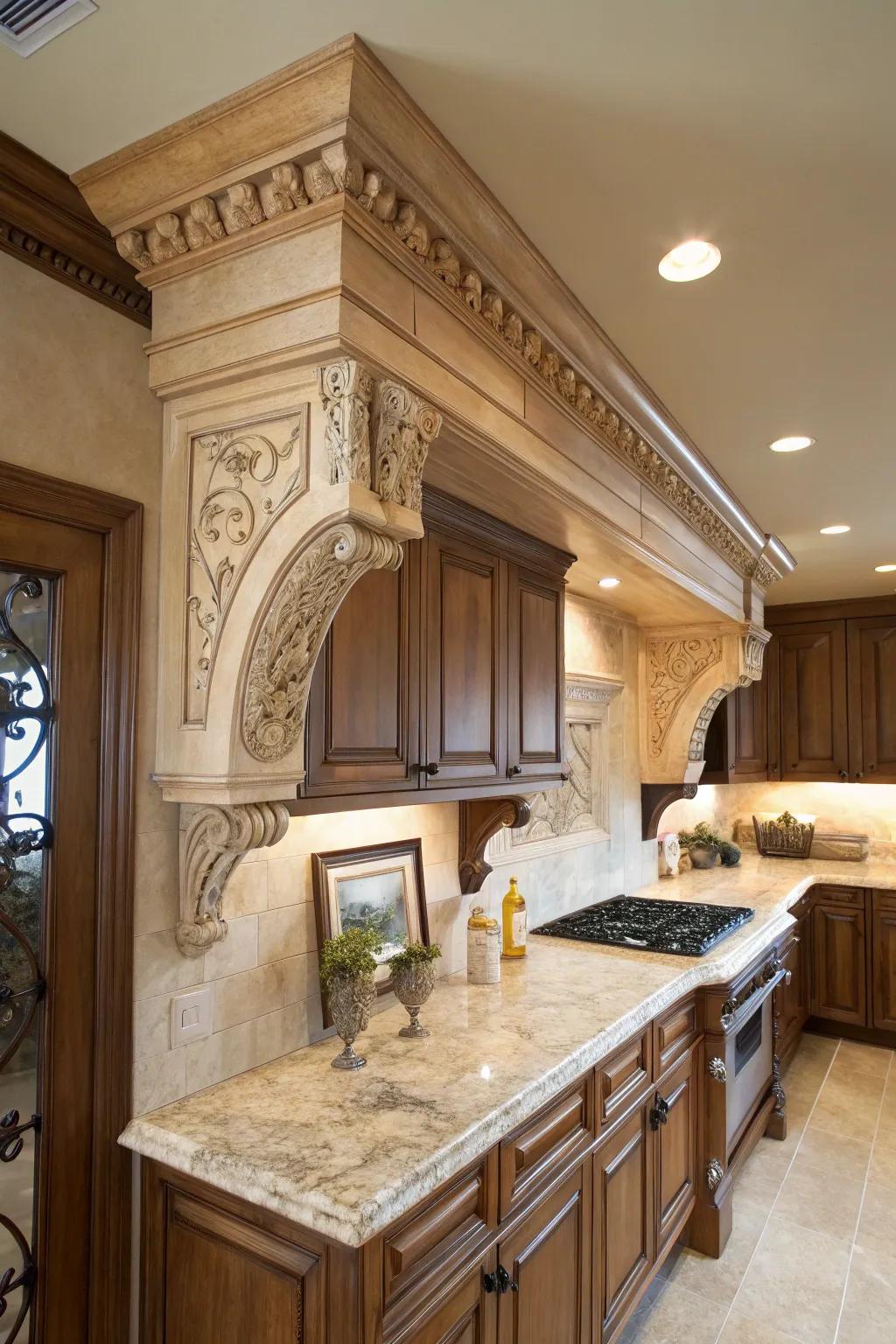 Corbels bring historic elegance to molding.