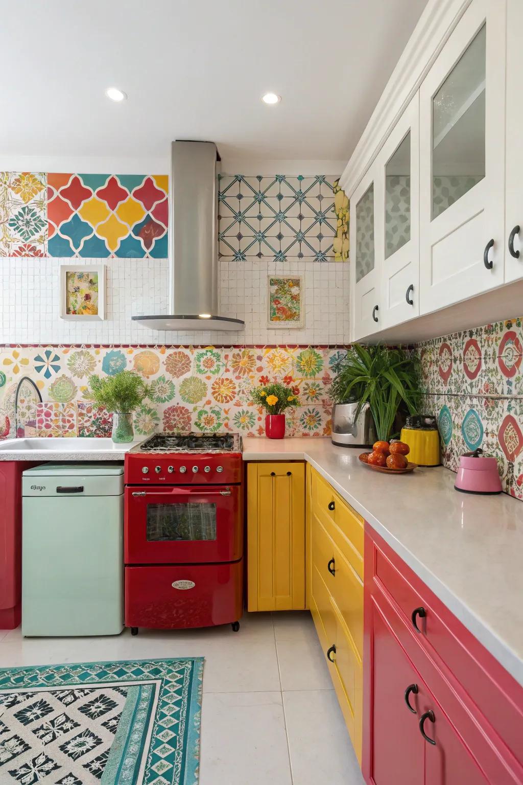 A splash of color adds vibrancy and character to your kitchen.