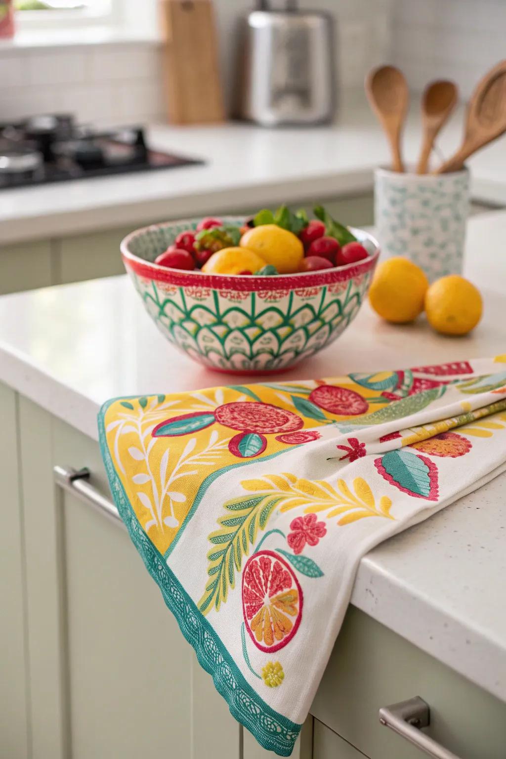 Color accents energize your kitchen space.