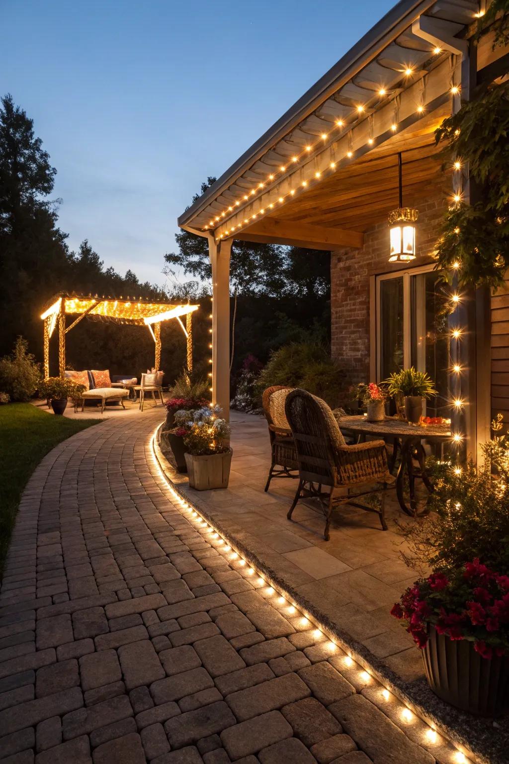 Outdoor gatherings enhanced with LED strip lighting.