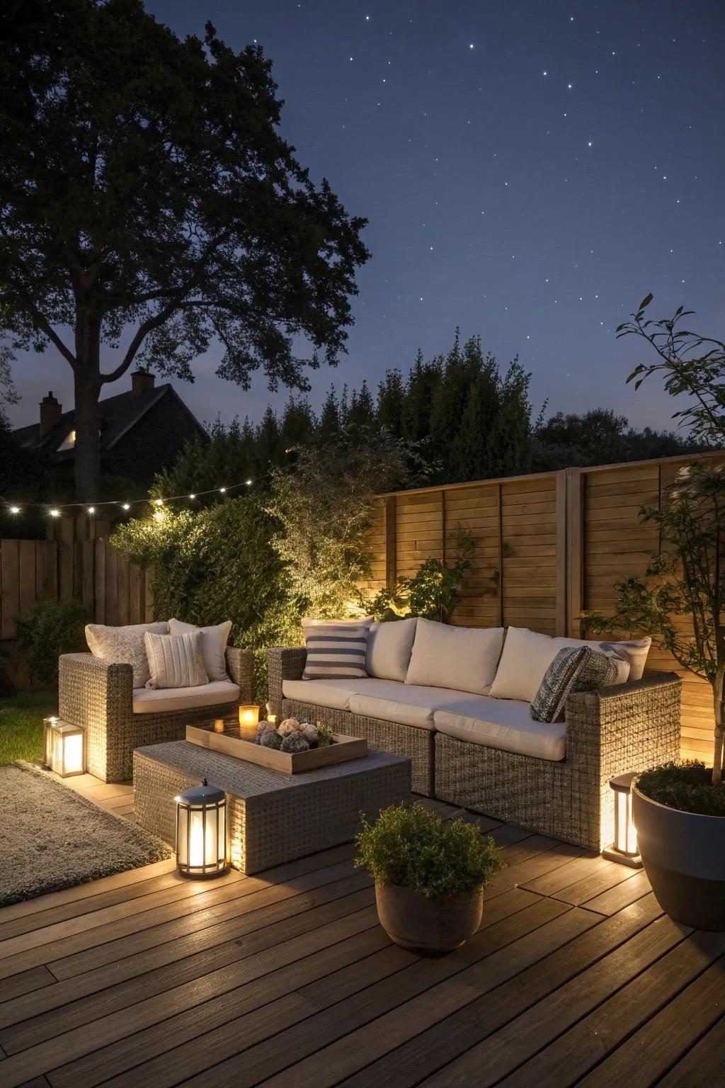 Create an inviting outdoor space with LED-lit furniture.