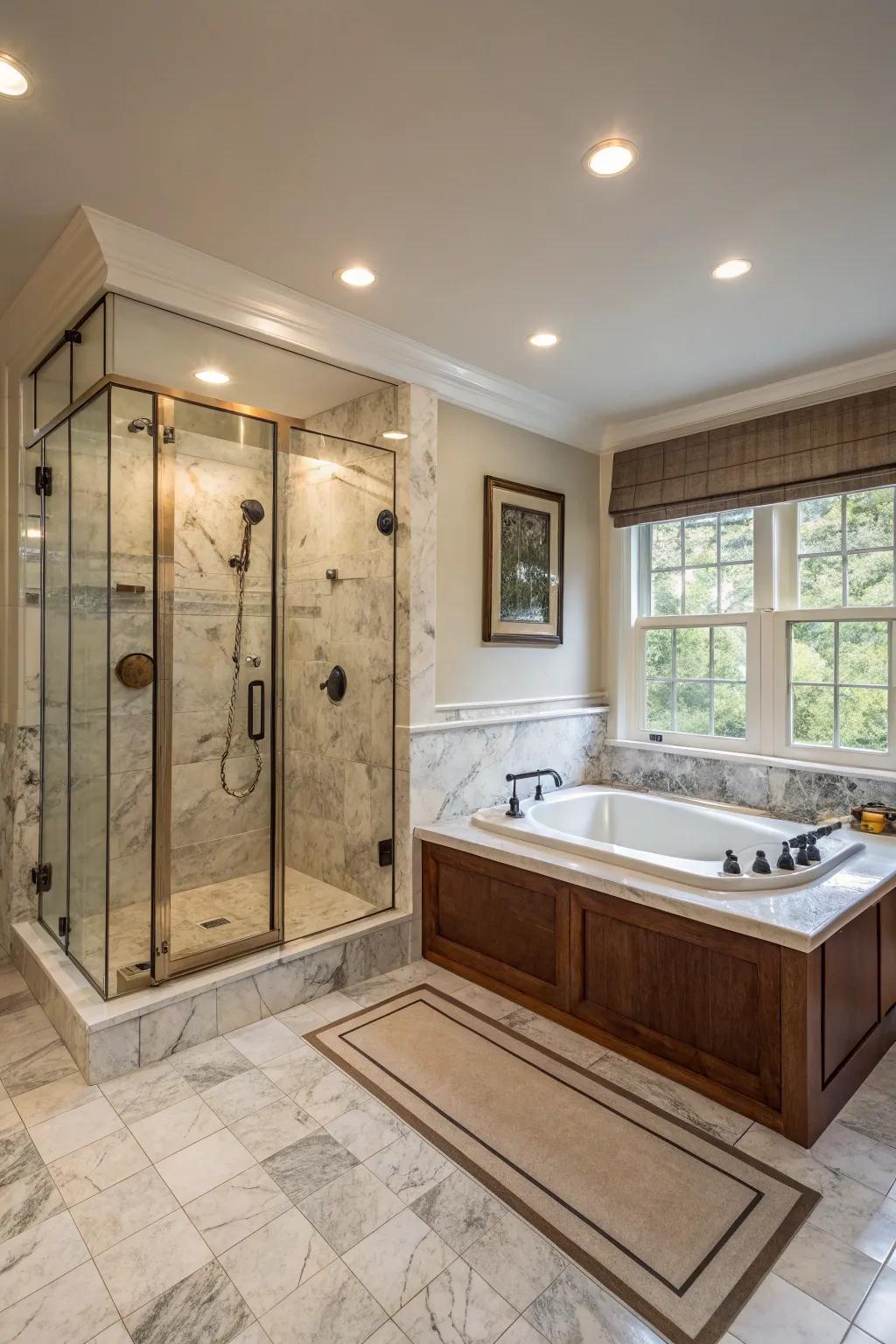 A steam shower provides a spa-like experience in the comfort of your home.