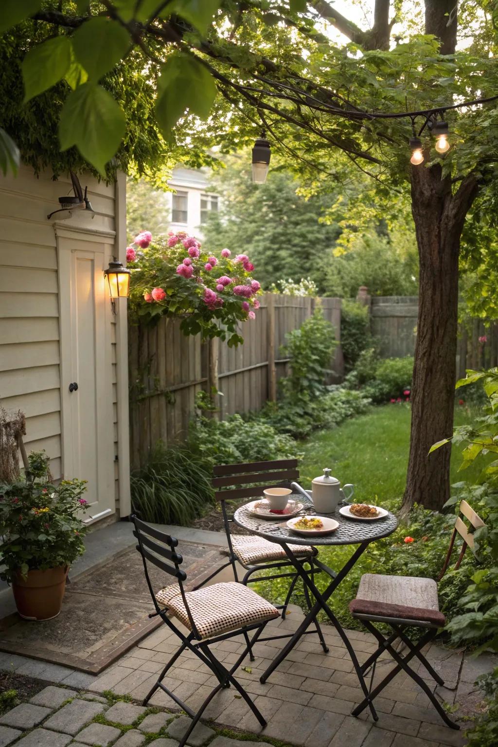 An eating spot renders open-air meals enjoyable.