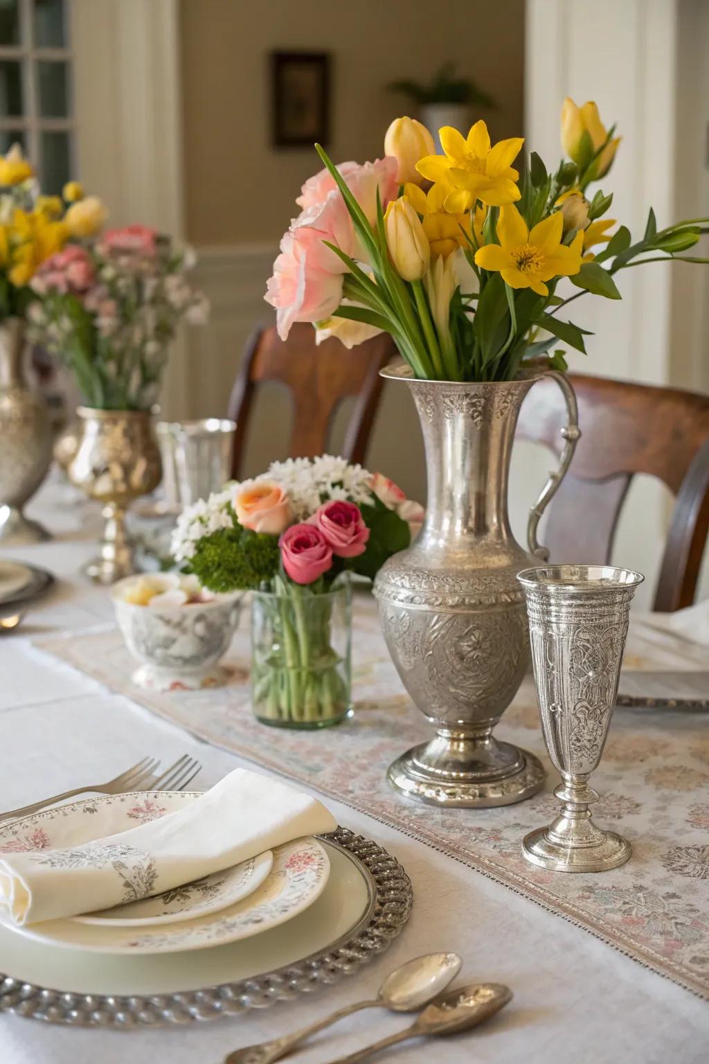 Vintage elements bring timeless elegance to the table.