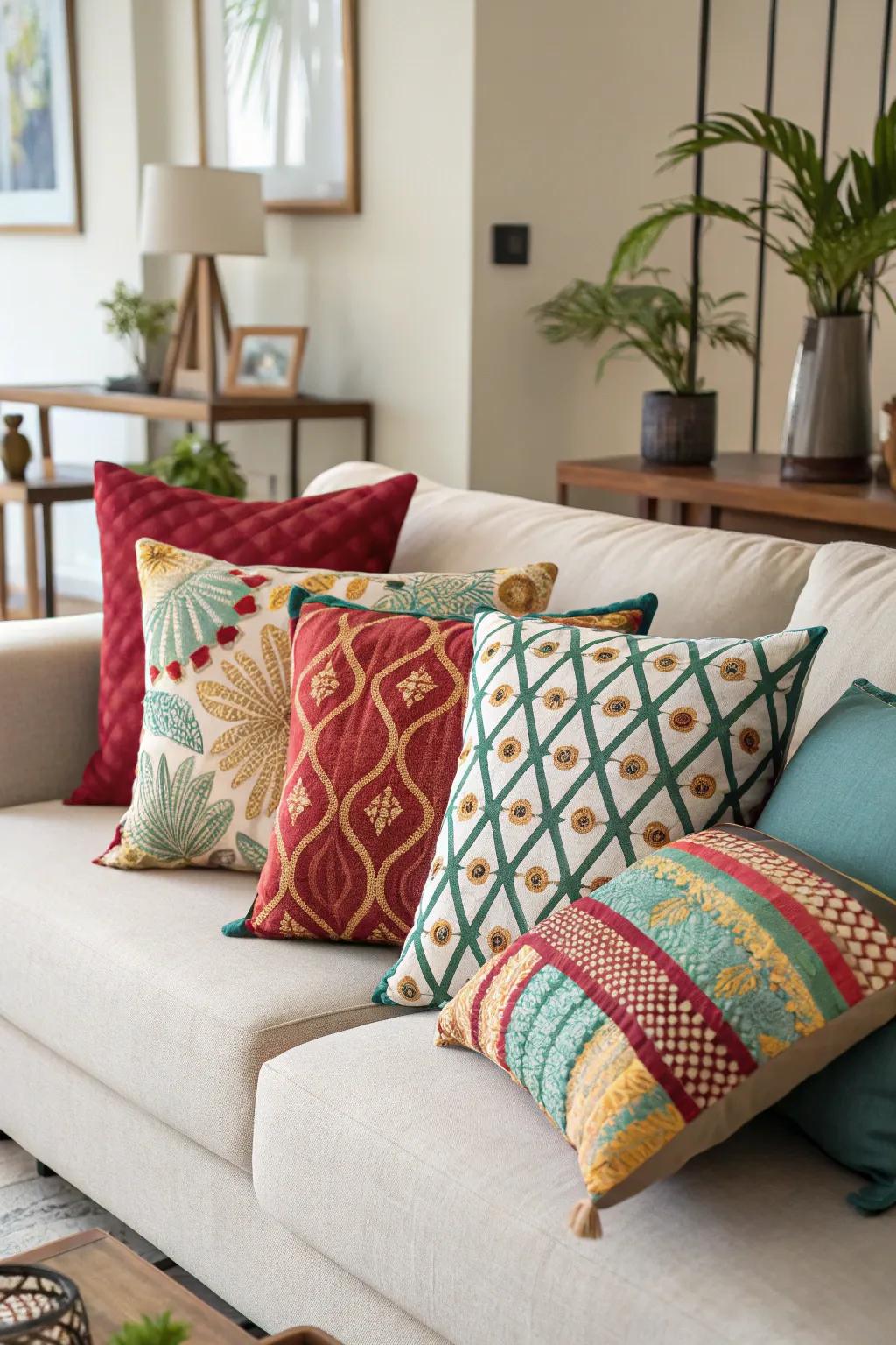 Add a splash of style with elegant throw pillows.