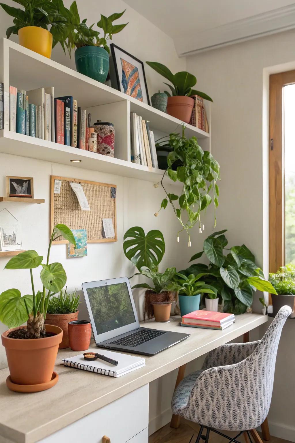 Bring life to your office with indoor plants.