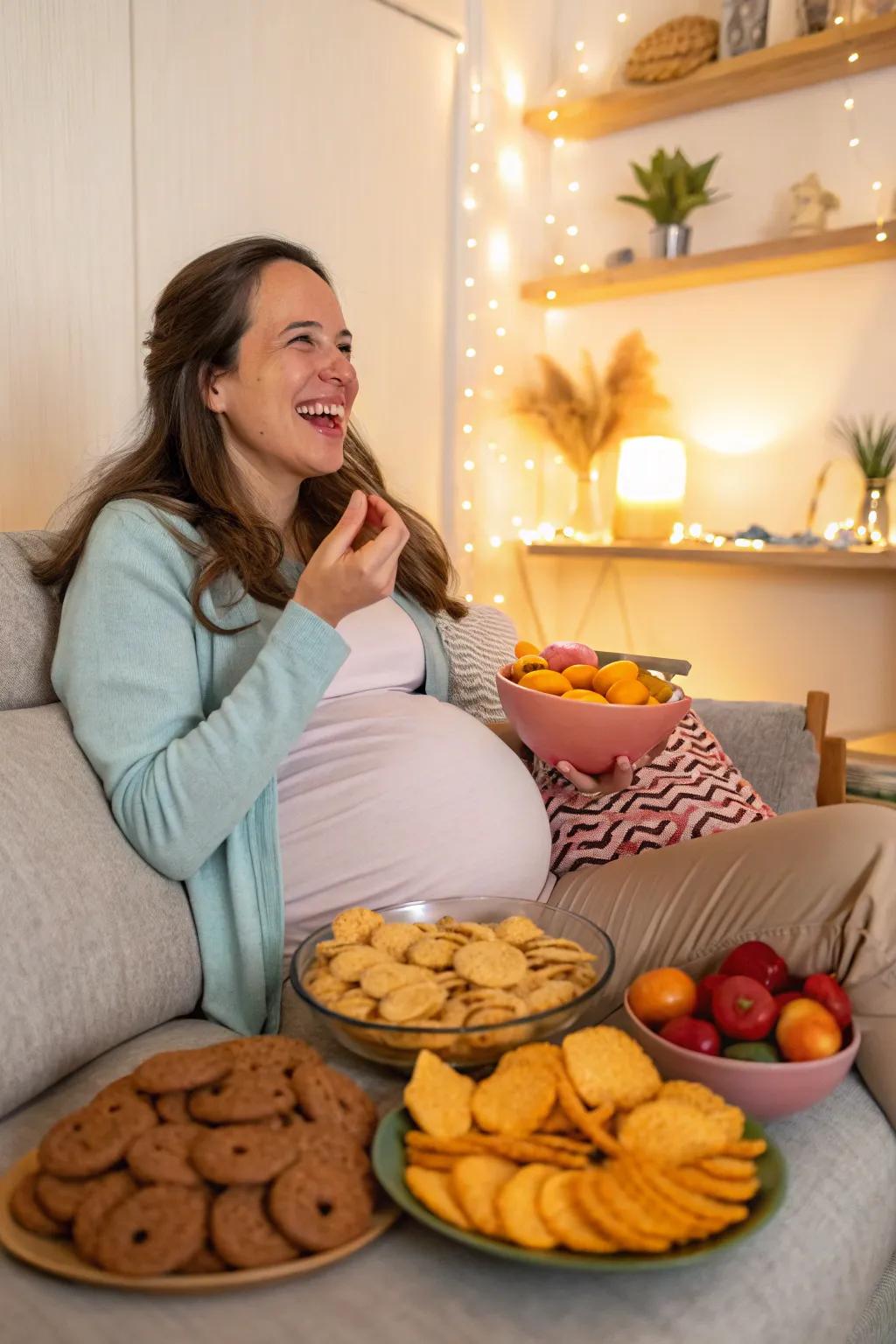 Capture the fun side of pregnancy with a food-themed shoot.