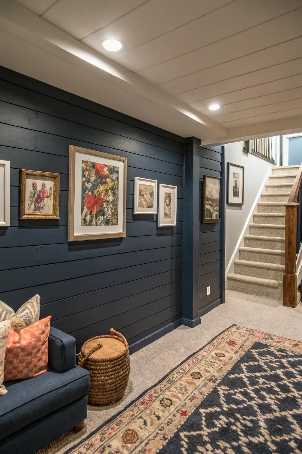 Bold and artistic with painted shiplap.