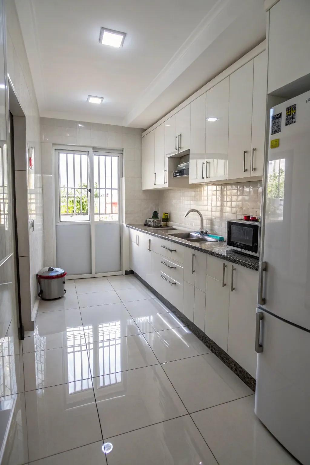 High-shine finishes enhance both light and space.