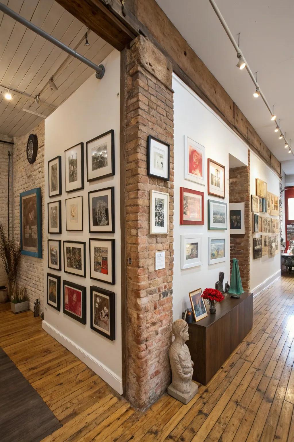 An asymmetrical gallery wall layout