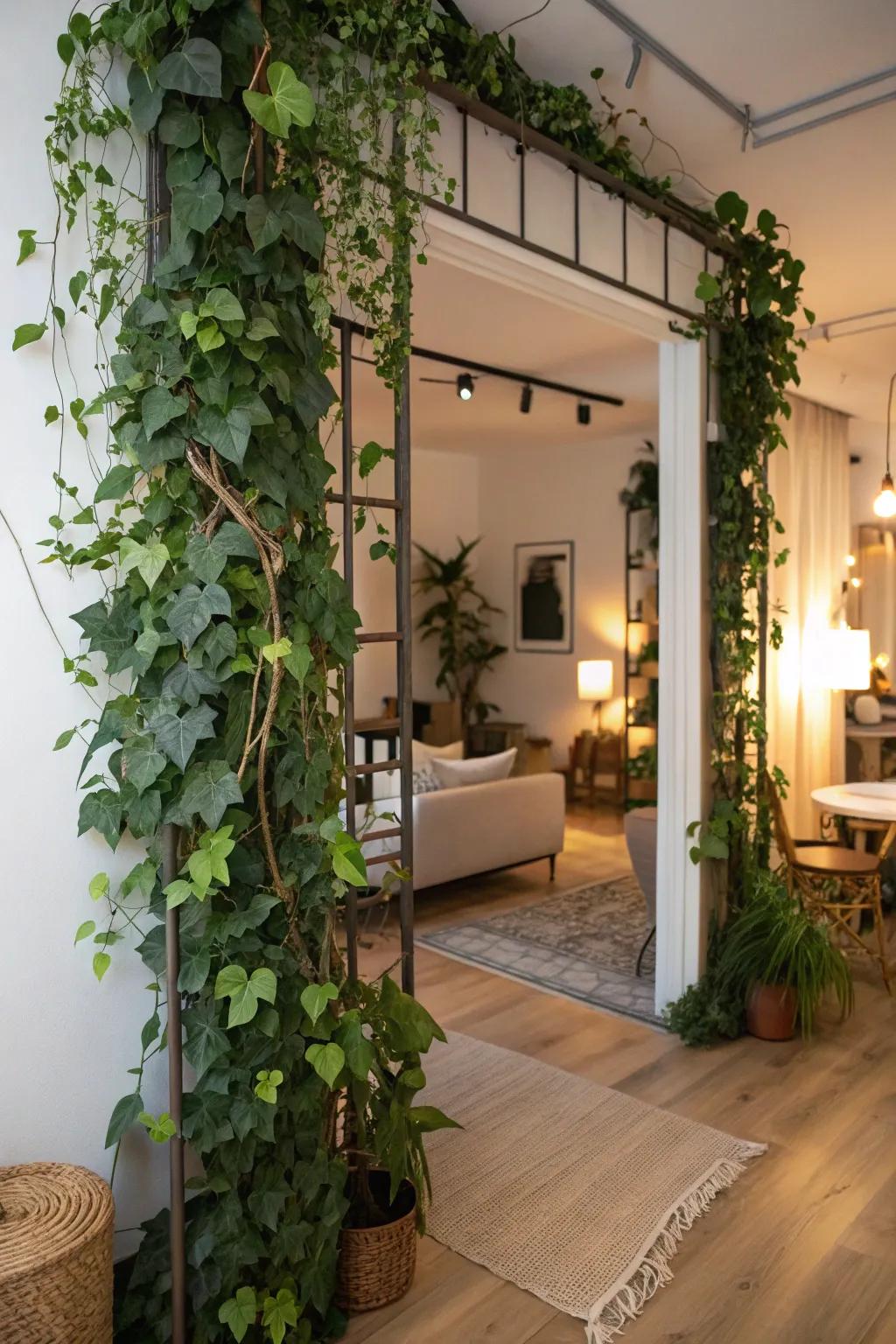 Divide your space naturally with cascading vines.