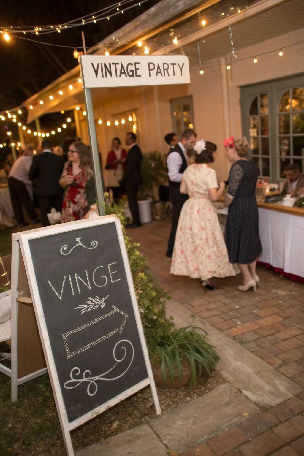 Blackboard signs guide guests with style and charm.