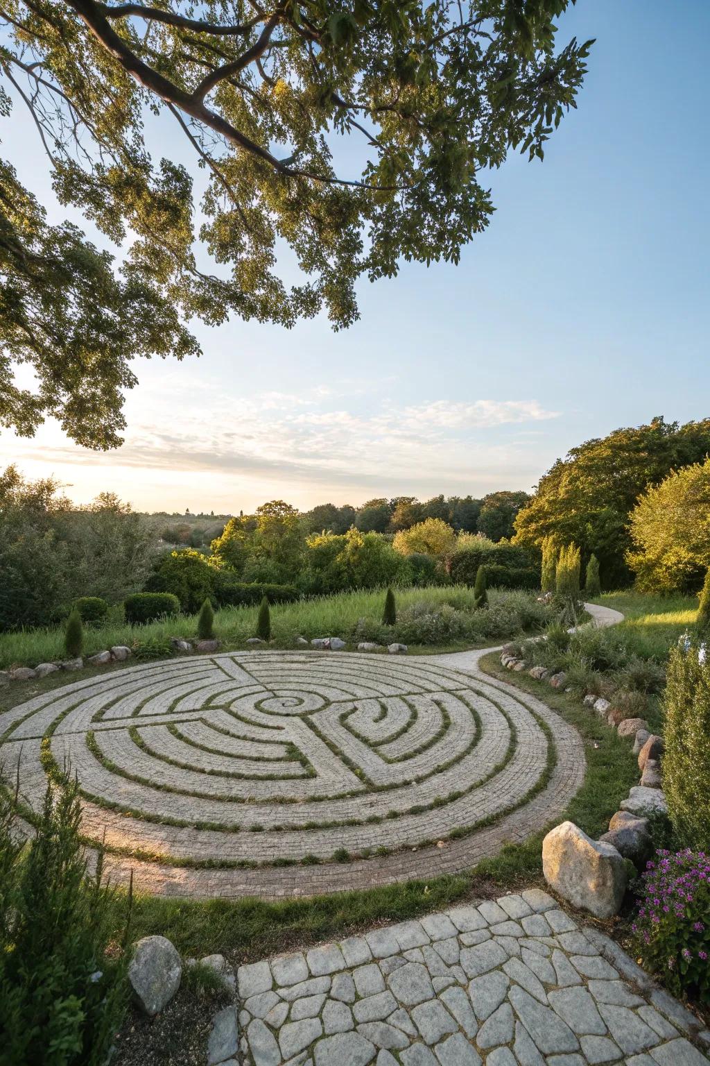 An intricate patterned labyrinth offers a rewarding design challenge.