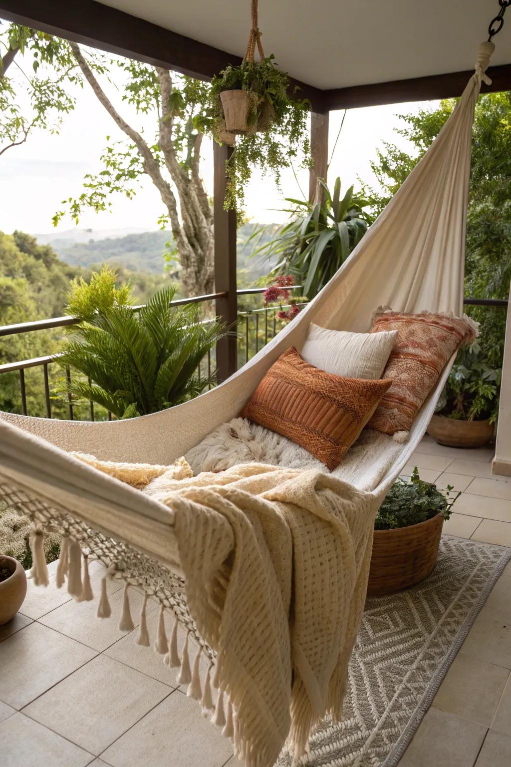 A cozy nook perfect for relaxing on the patio.