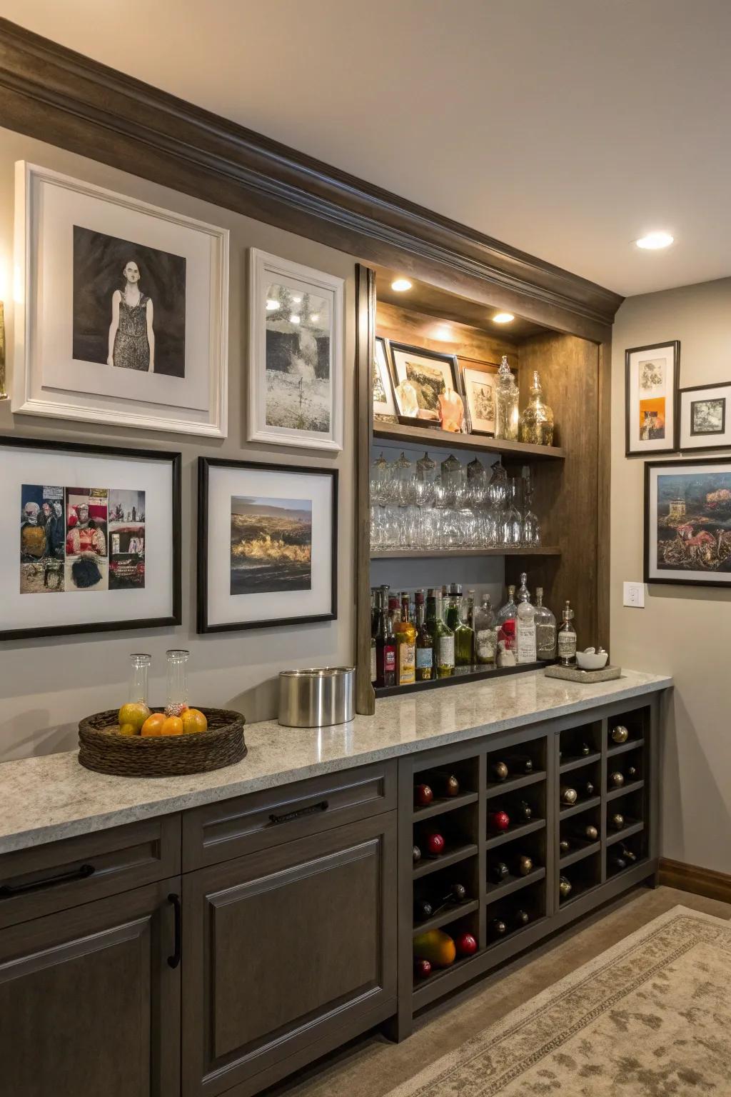 Infuse personality via a photo display.