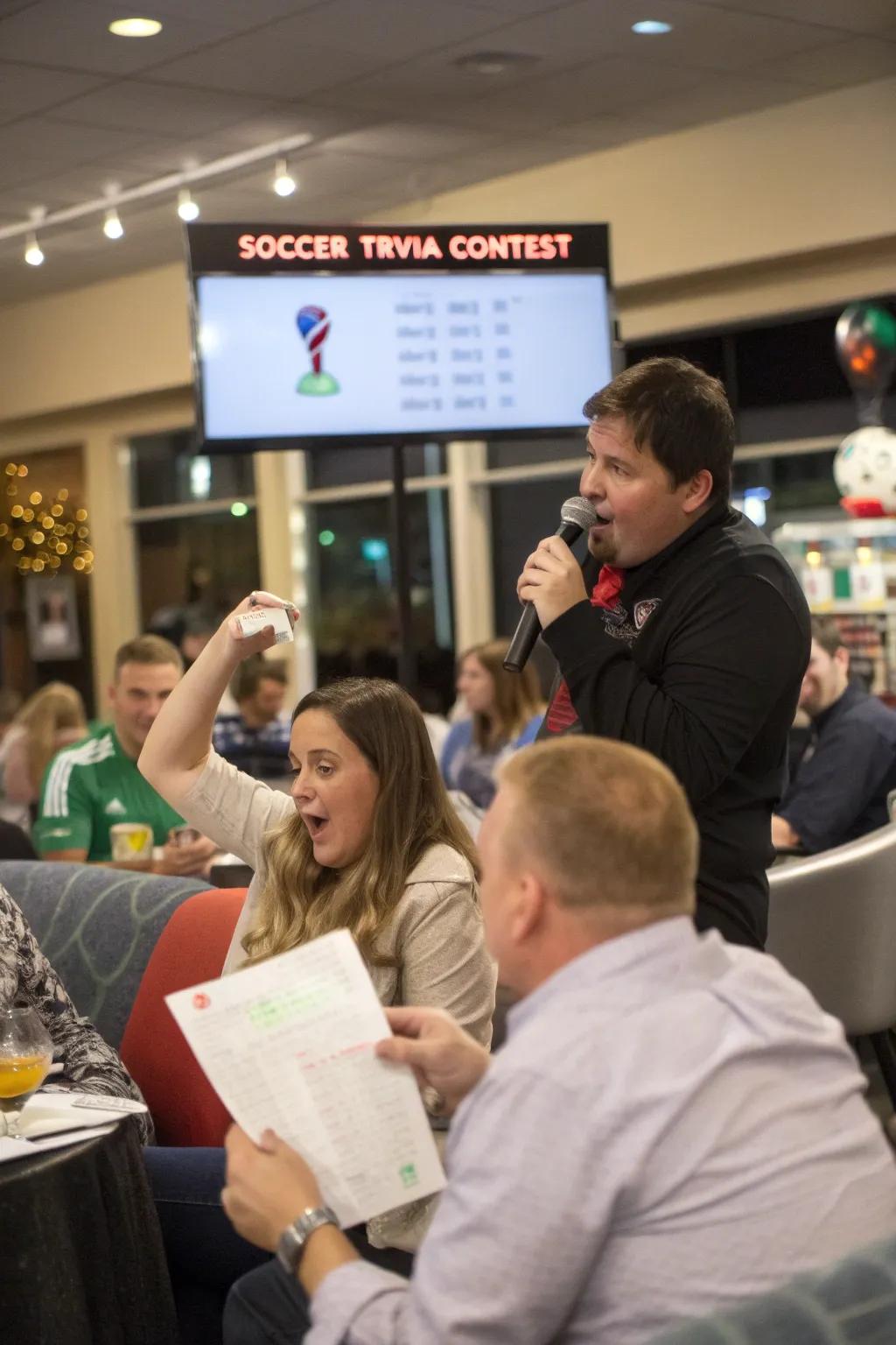 A trivia contest that tests guests’ knowledge about sports.