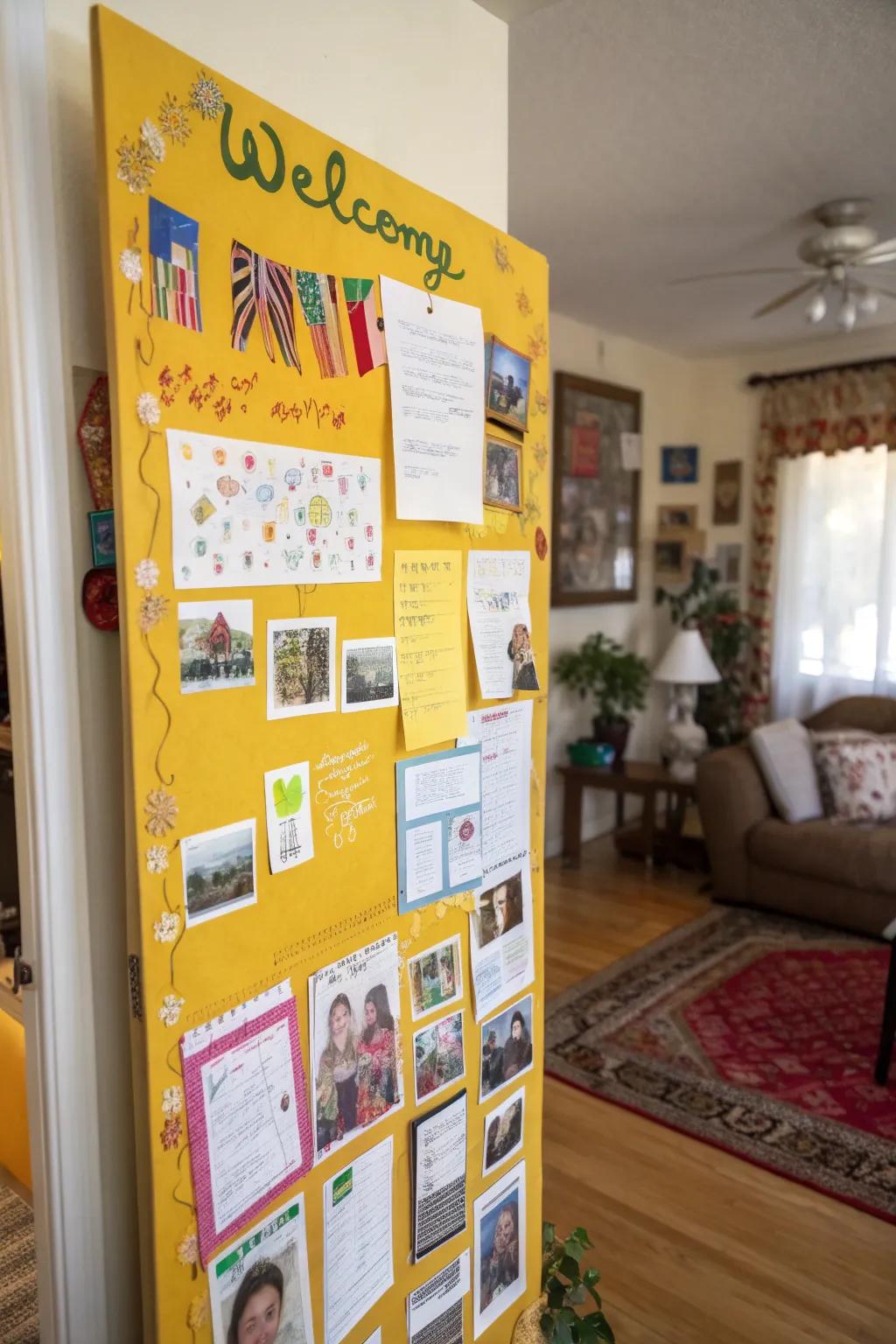 Multilingual greetings add a global touch, celebrating diversity on your bulletin board.