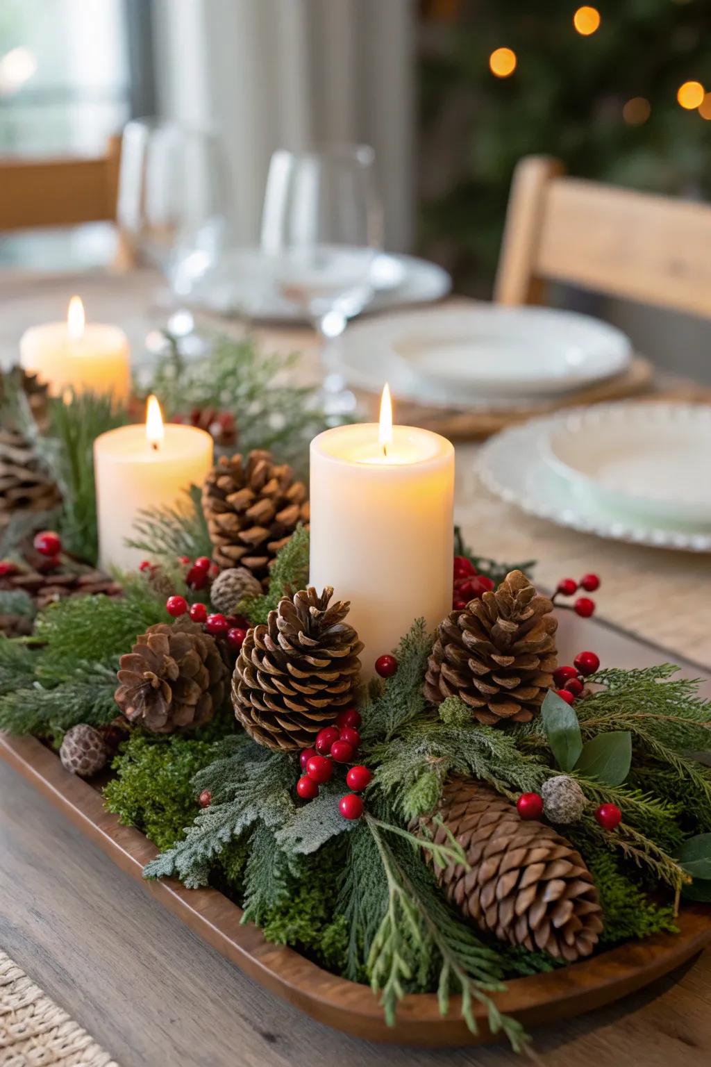 A charming winter focal point suitable for your table