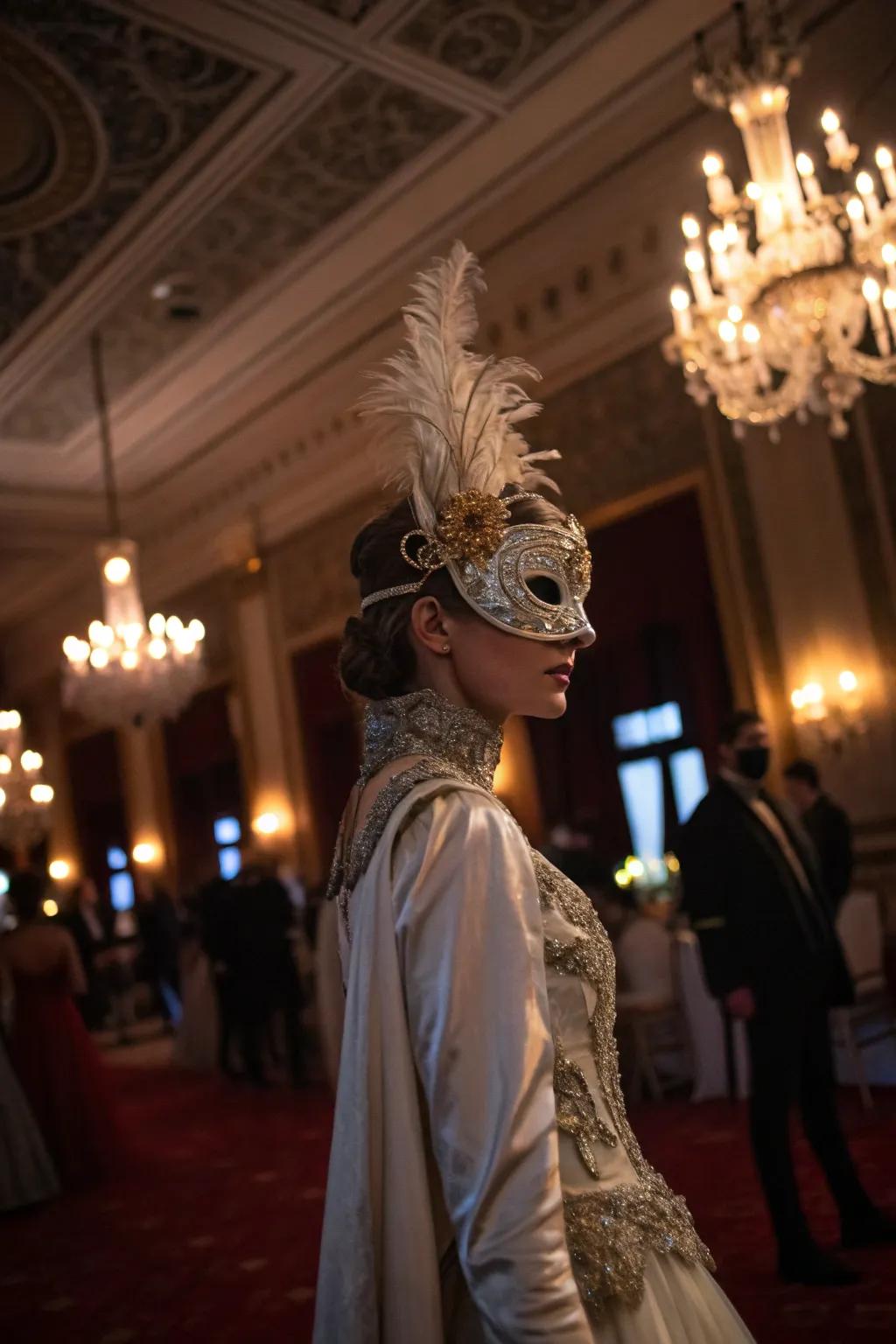 Add intrigue with a mysterious masquerade costume.