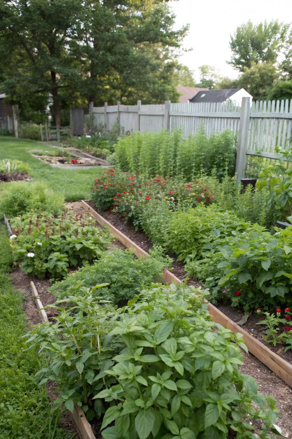 Edible plants offer both visual appeal and fresh produce.