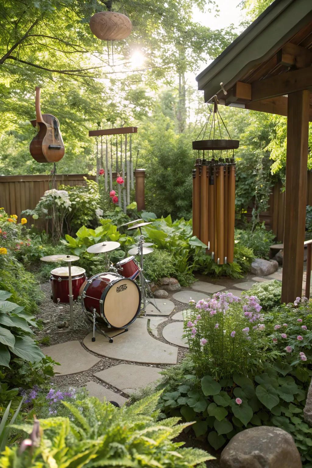 A musical garden that invites playful melodies