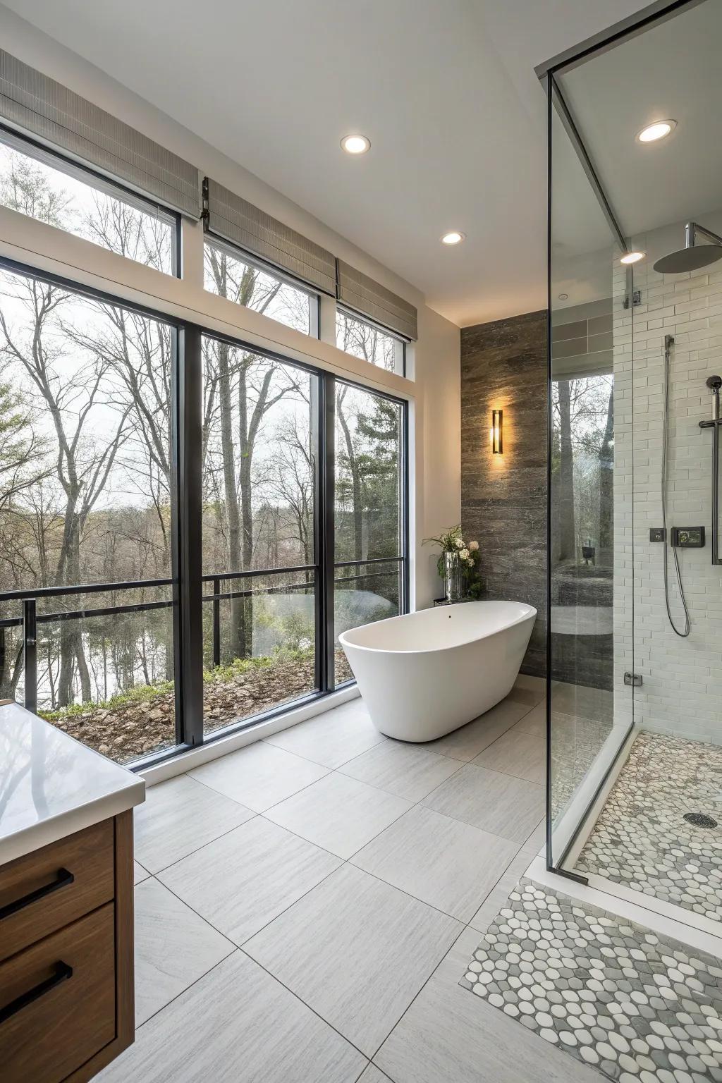 A modern bathroom design that enhances space.