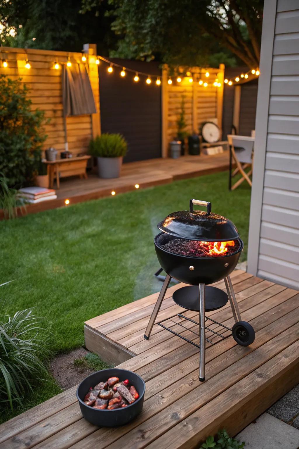 Savor traditional grilling using the rich tastes of charcoal.