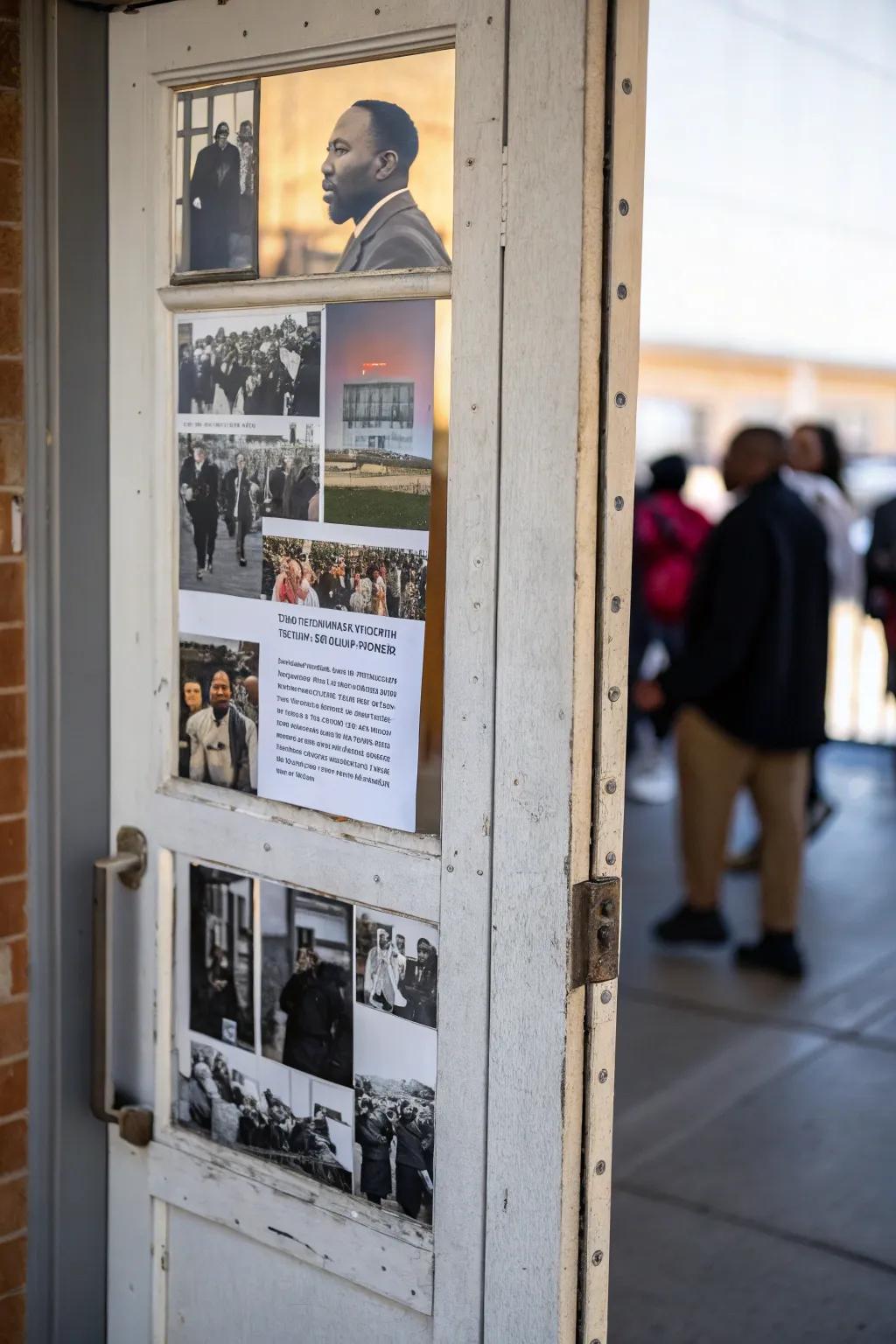 A storyboard-style door telling the visual story of Black history.