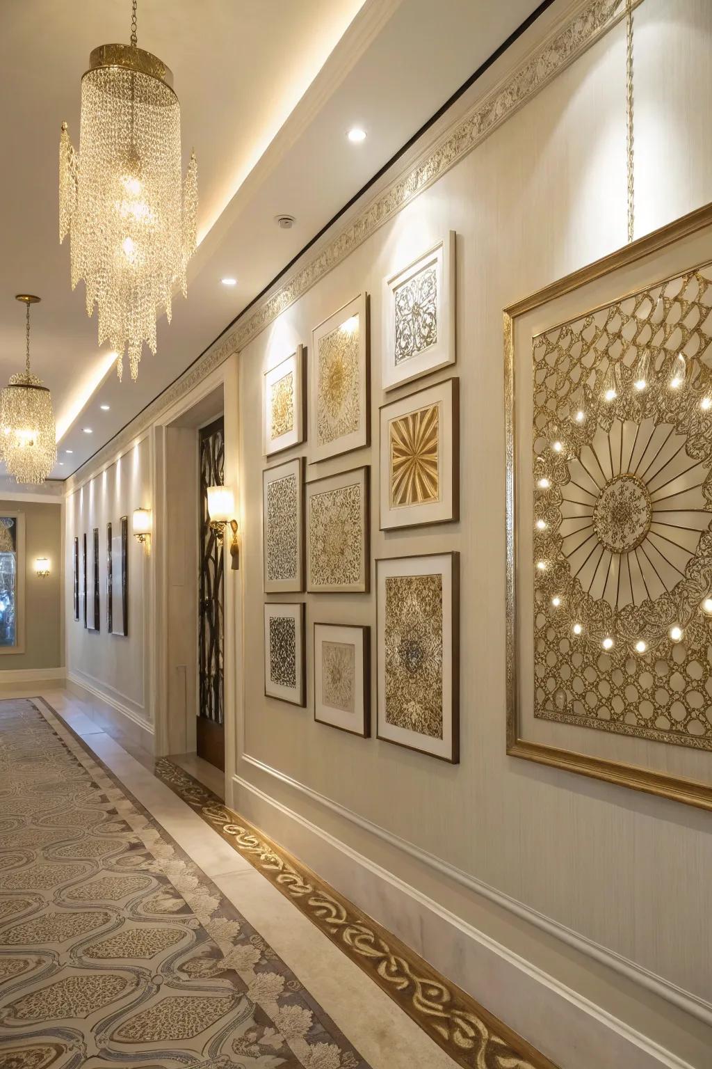 Wall decor that shimmers and injects elegance.