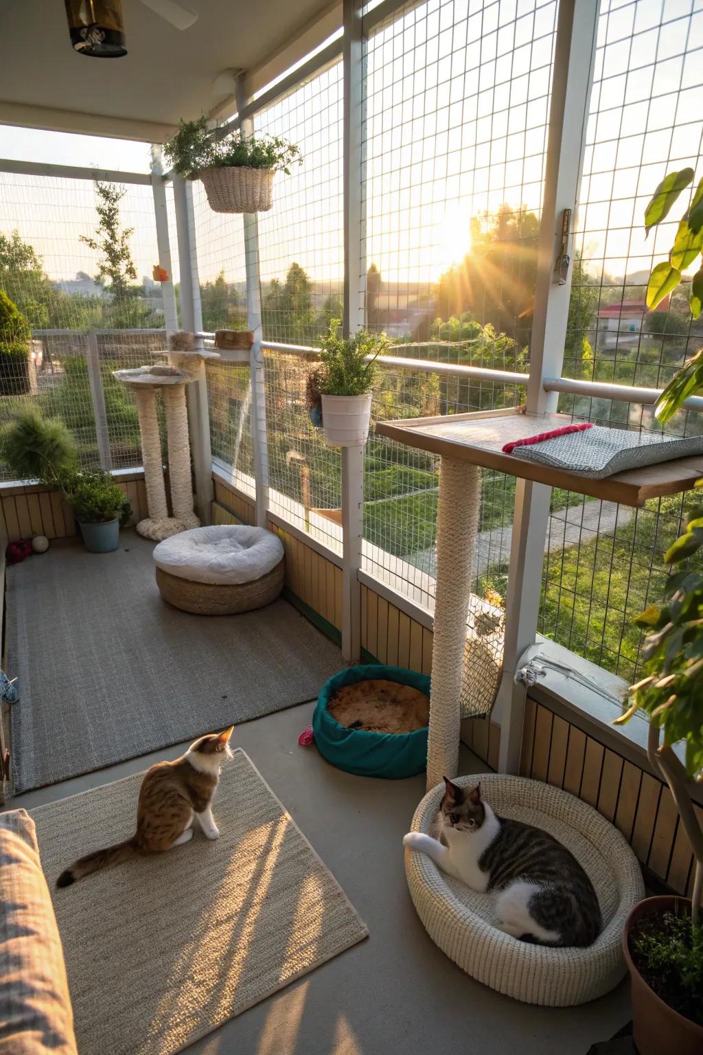 Sunbathing spots offer ultimate relaxation for your cats.