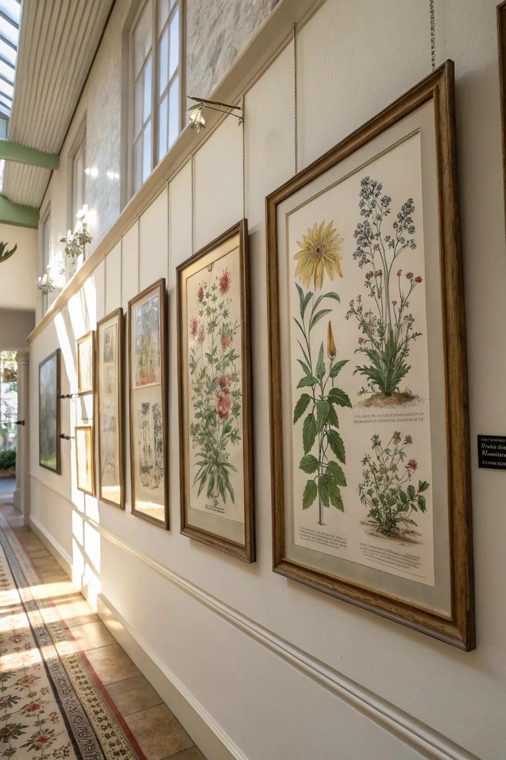 Vintage botanical prints bring nature's beauty into your home.