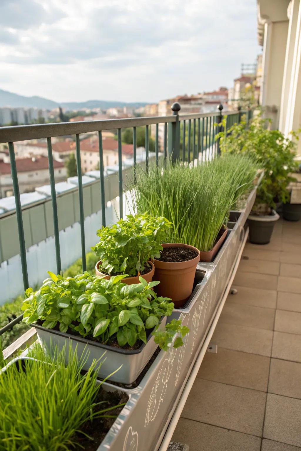 Edible plants provide healthy snacks and greenery.