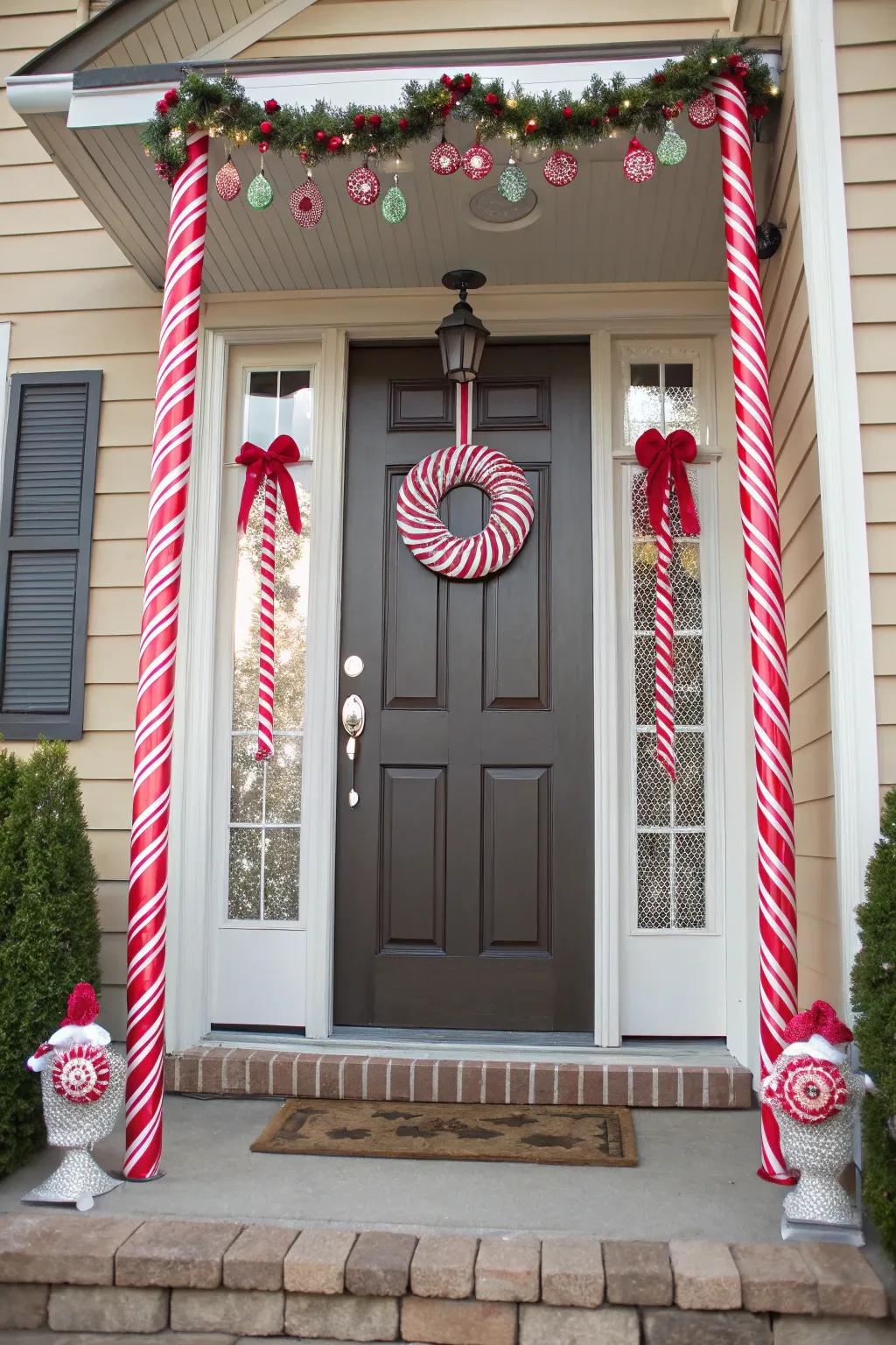 A sweet candy cane theme for holiday charm.