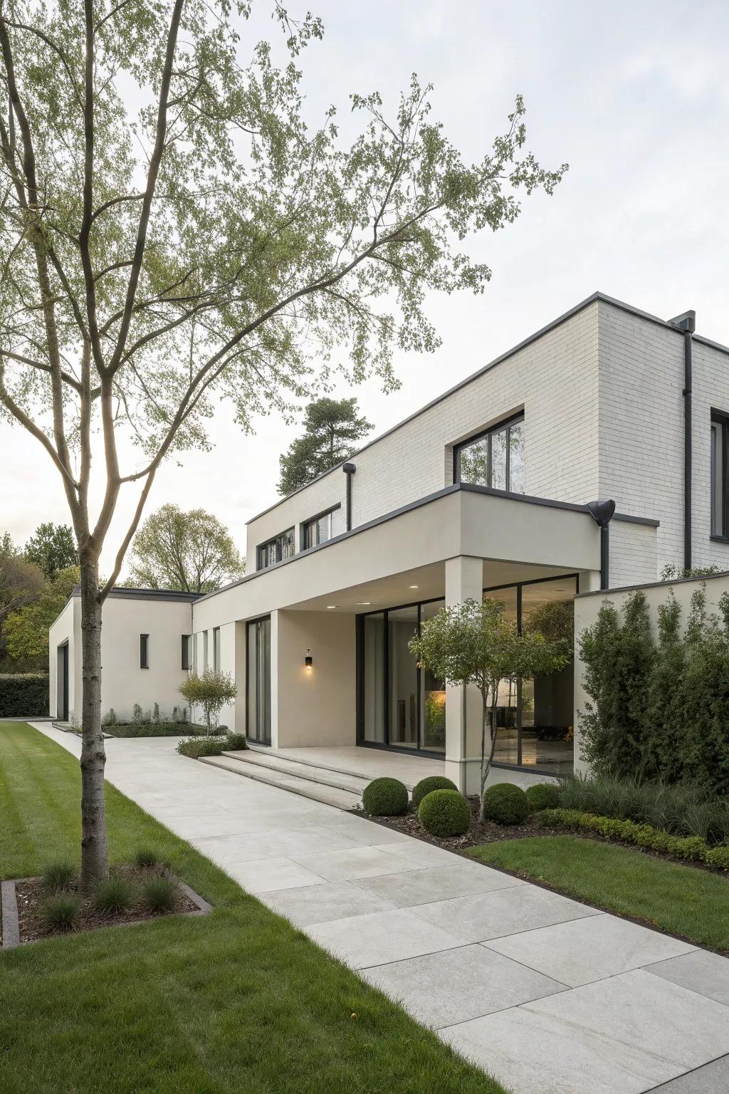 A minimalist front extension emphasizing simplicity and elegance.