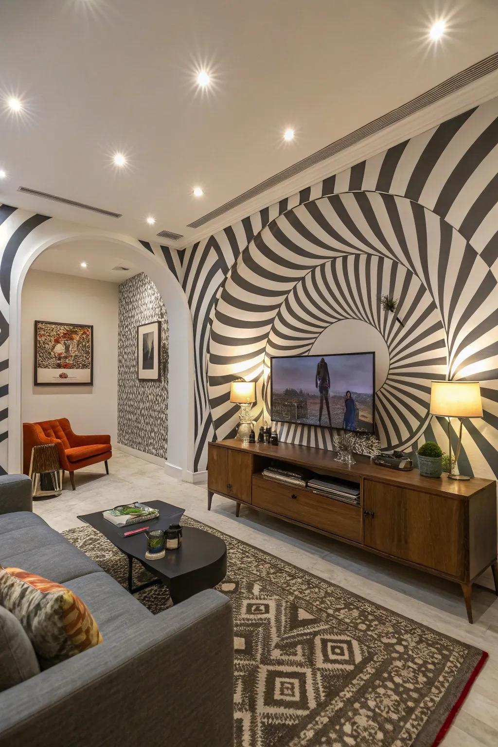 Optical illusion art as a visual delight and conversation starter.