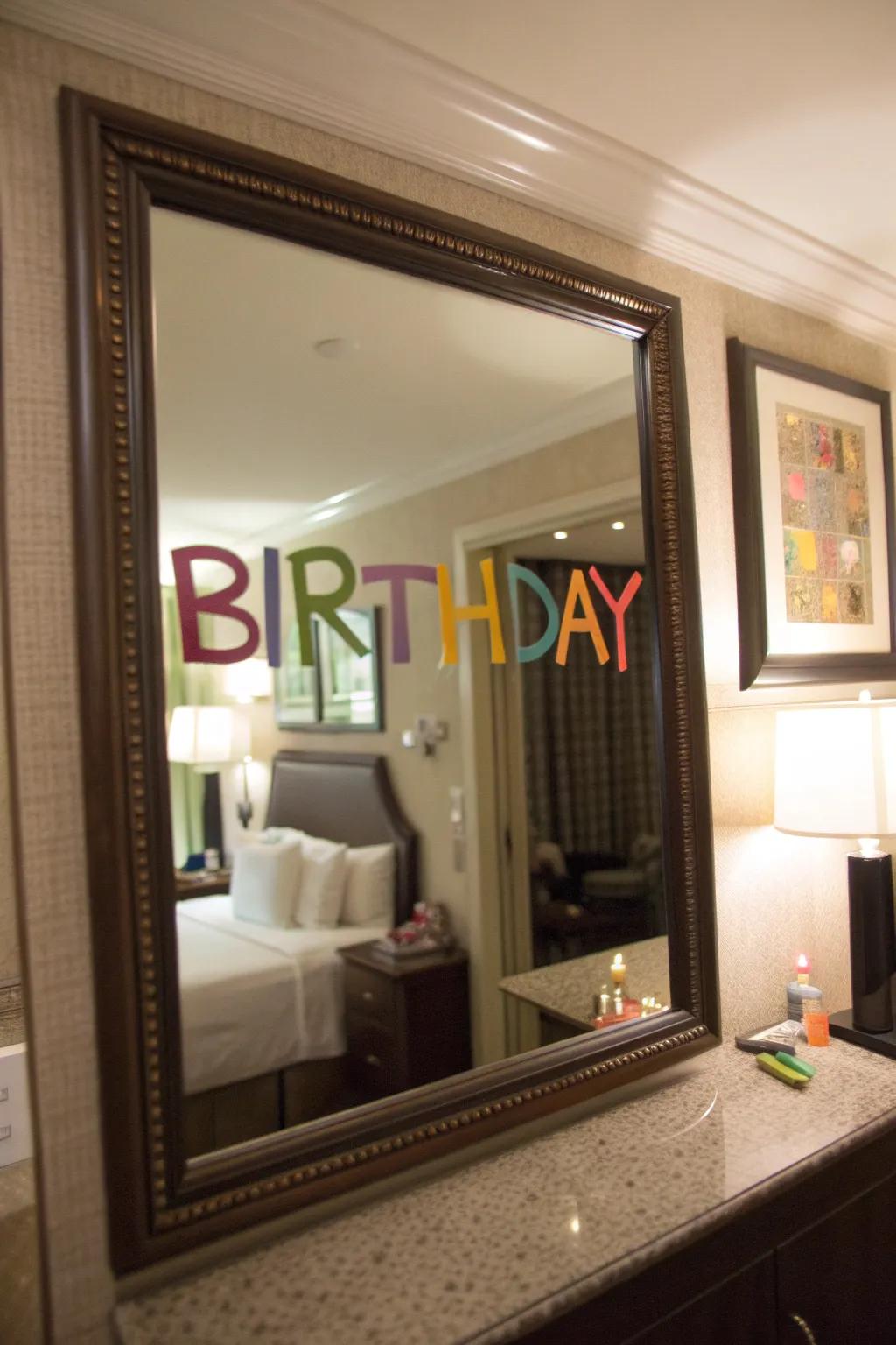 Brighten their morning with a heartfelt mirror message.